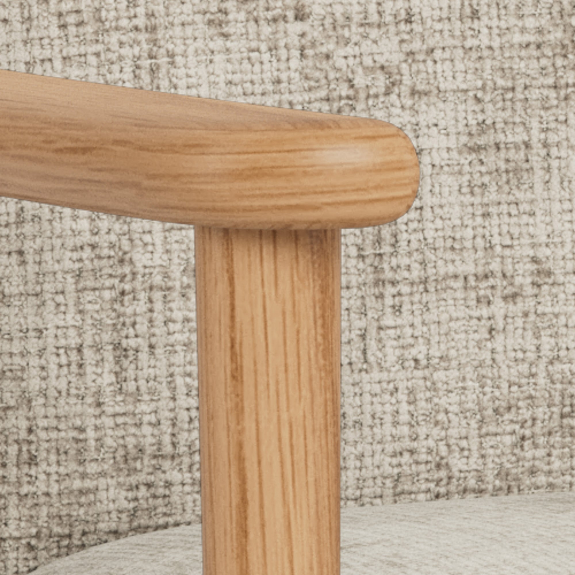 Fotel wypoczynkowy w stylu skandynawskim - lite drewno dębowe, ergonomiczna forma, miękkie siedzisko | Ren