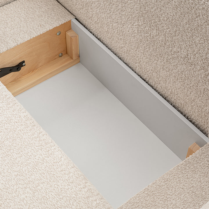 Narożnik 4-osobowy z funkcją spania w stylu minimalistycznym – Tkanina Abriamo, automat DL, tapicerowane plecy | OLEMO